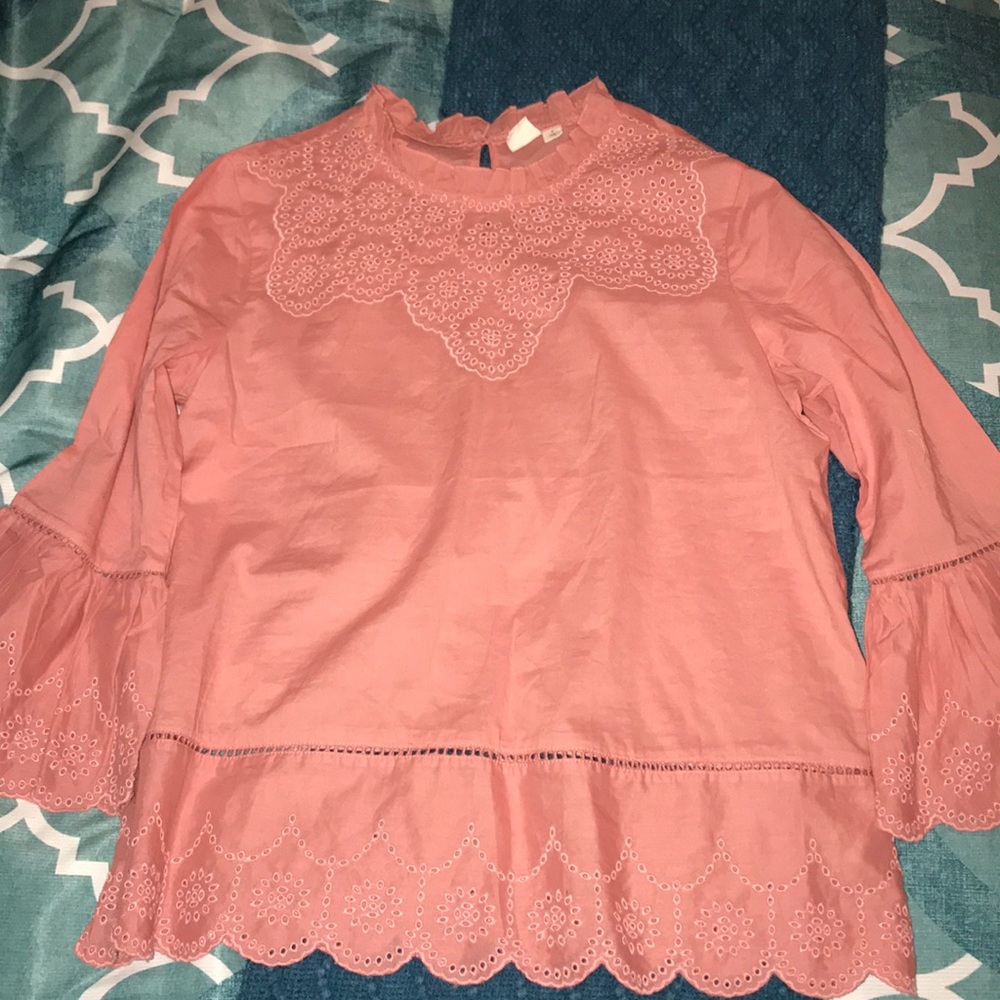 Pink bell sleeved top